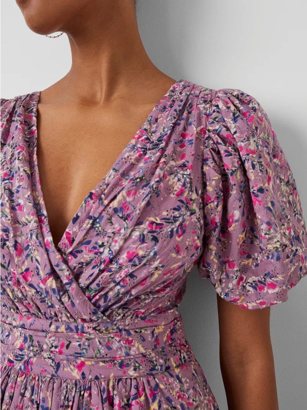 French Connection Lilac Floral Wrap Dress